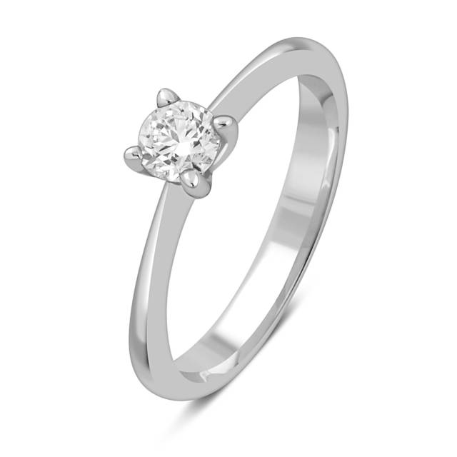 Помолвочное кольцо из белого золота с бриллиантом "Crivelli" (048963)