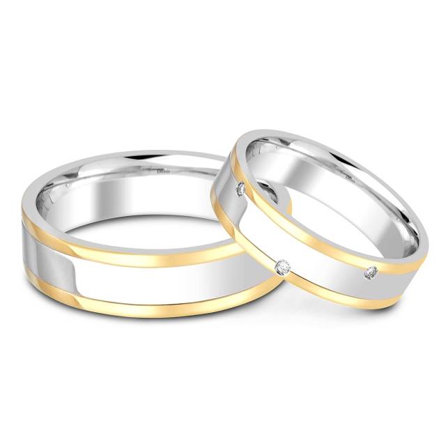 Обручальное кольцо из комбинированного золота  TIAMO (014905)