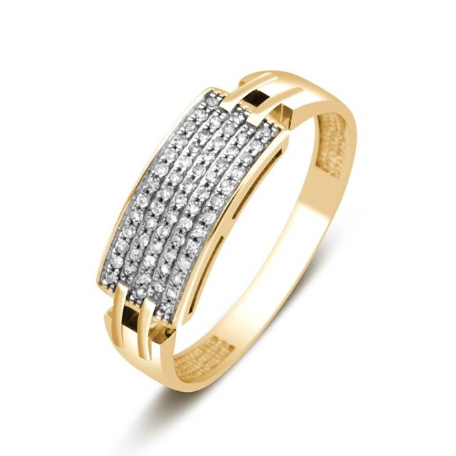 Кольцо из жёлтого золота с бриллиантами (024103)