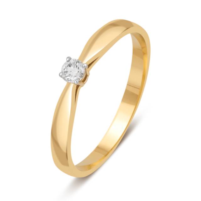 Помолвочное кольцо из жёлтого золота с бриллиантом (032731)