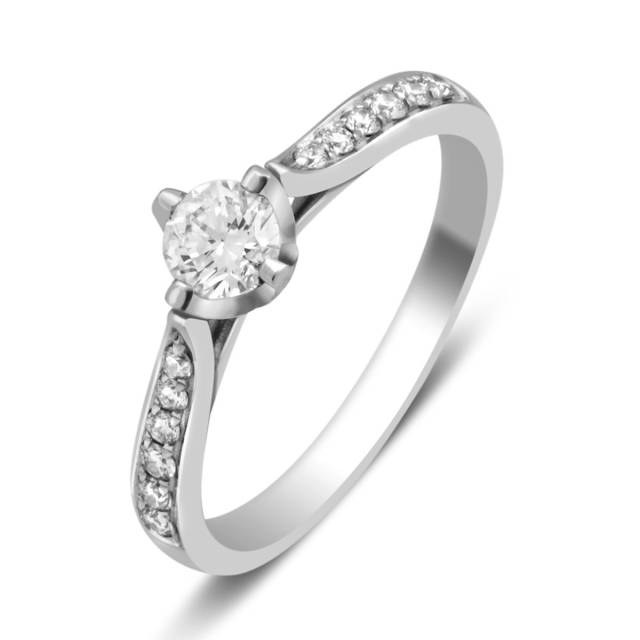 Помолвочное  кольцо из платины с бриллиантами (027915)