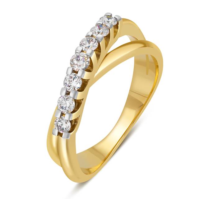 Кольцо из жёлтого золота с бриллиантами (042986)