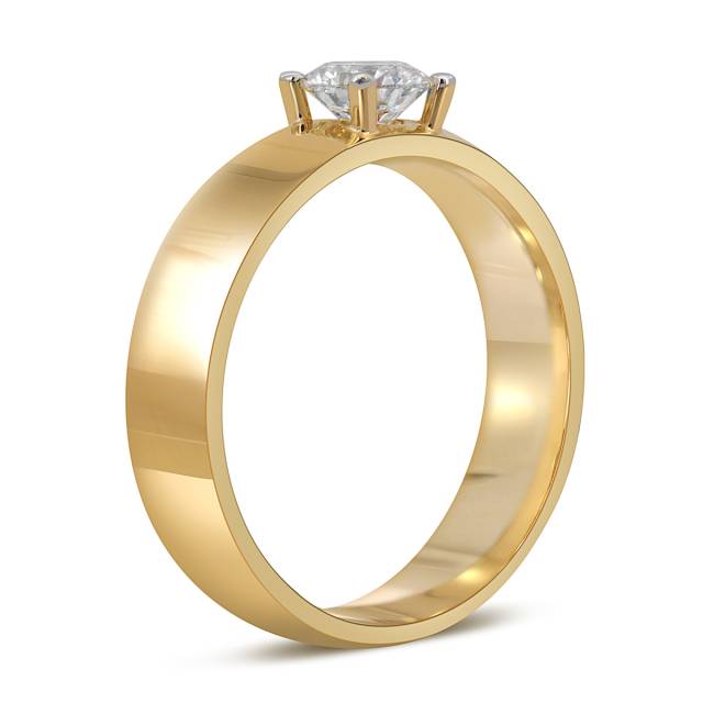 Обручальное кольцо из жёлтого золота с бриллиантом (052604)