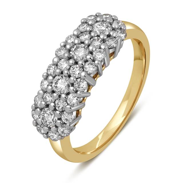 Кольцо из жёлтого золота с бриллиантами (051969)