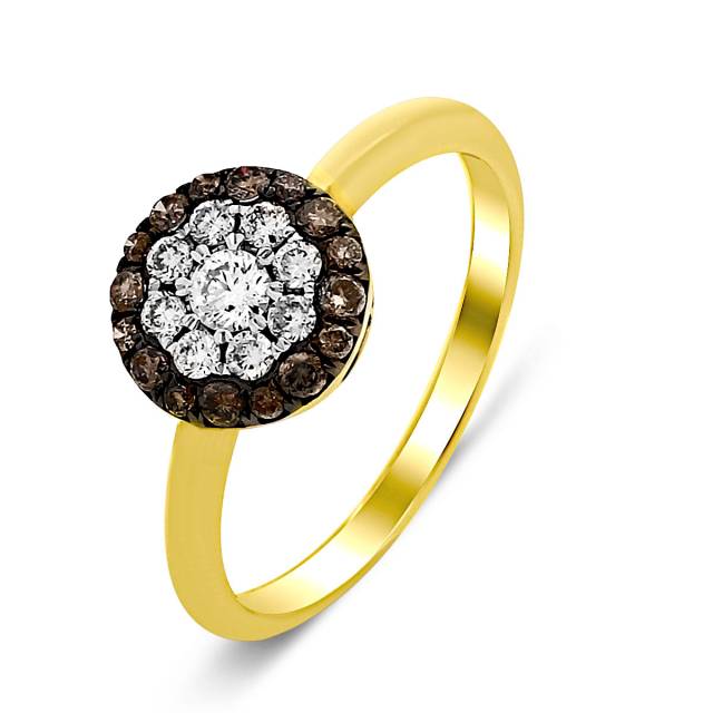 Кольцо из жёлтого золота с бриллиантами (015194)