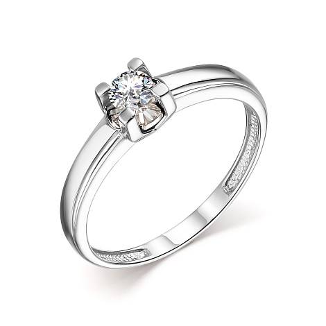 Помолвочное кольцо из белого золота с бриллиантом (046043)