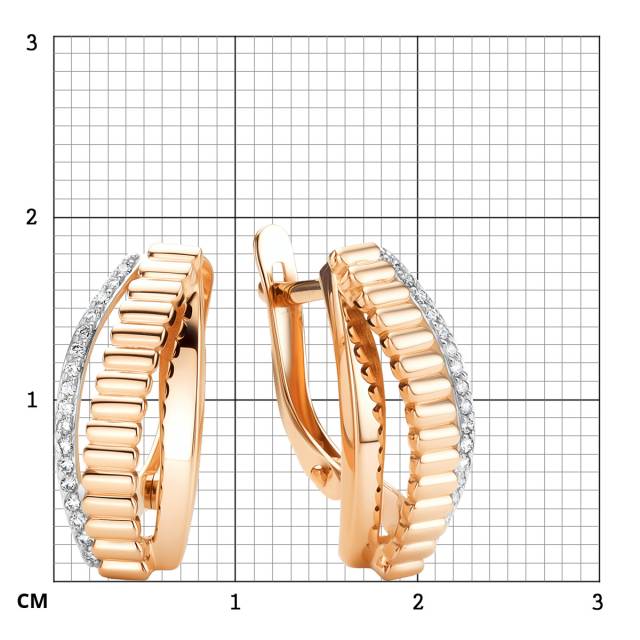Серьги из красного золота с бриллиантами (064039)