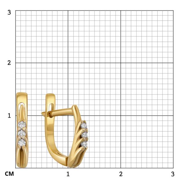 Серьги из жёлтого золота с бриллиантами (048506)