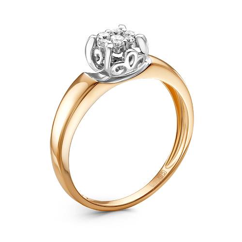Кольцо из комбинированного золота с бриллиантами (050016)