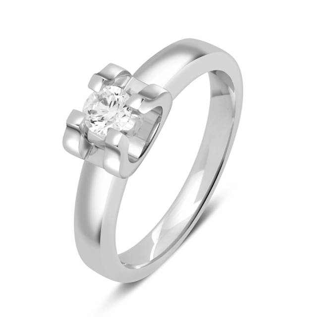 Помолвочное кольцо из белого золота с бриллиантом (047145)