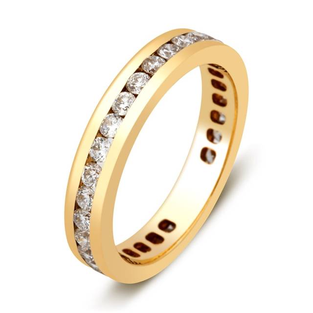 Обручальное кольцо из жёлтого золота с бриллиантами (002030)