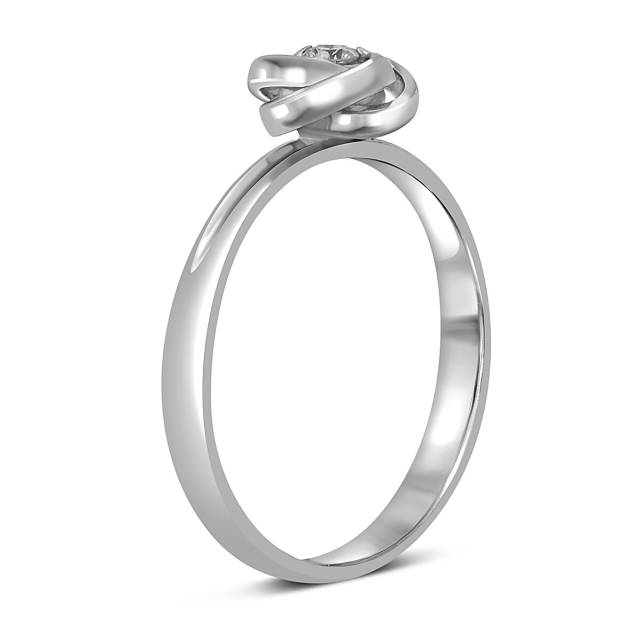 Помолвочное кольцо из белого золота с бриллиантом (048521)