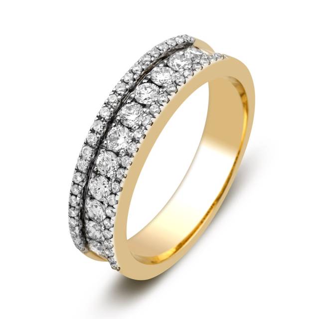 Обручальное кольцо из желтого золота с бриллиантами (000595)