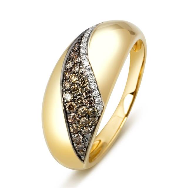 Кольцо из желтого золота с бриллиантами (012849)