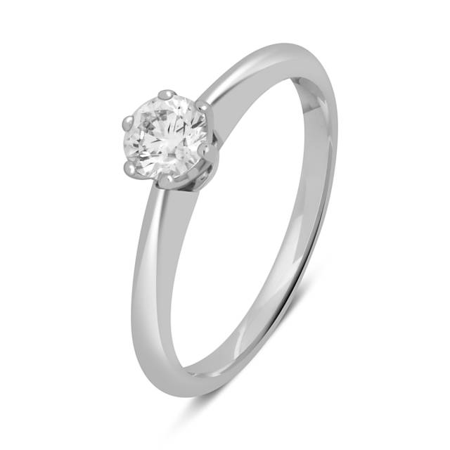 Помолвочное  кольцо из белого золота с бриллиантом (027210)