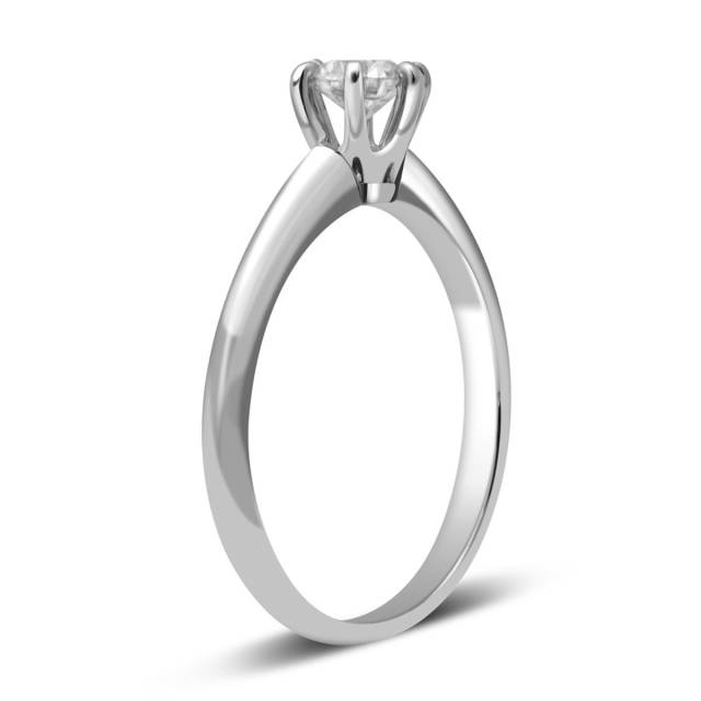 Помолвочное  кольцо из белого золота с бриллиантом (027210)