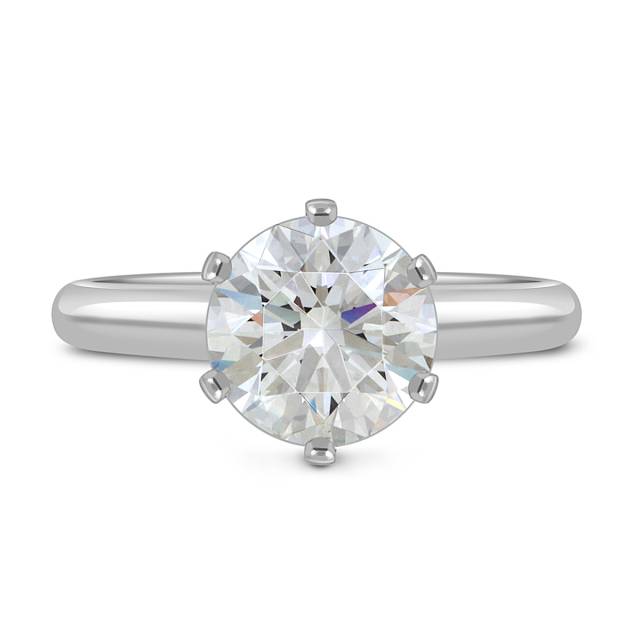Помолвочное  кольцо из белого золота с бриллиантом (057960)