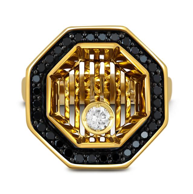Кольцо из жёлтого золота с бриллиантами (047922)