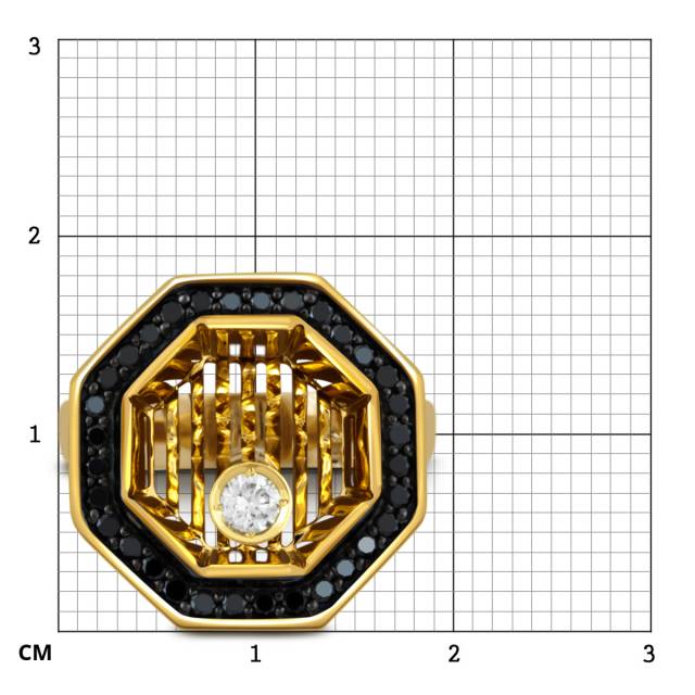 Кольцо из жёлтого золота с бриллиантами (047922)