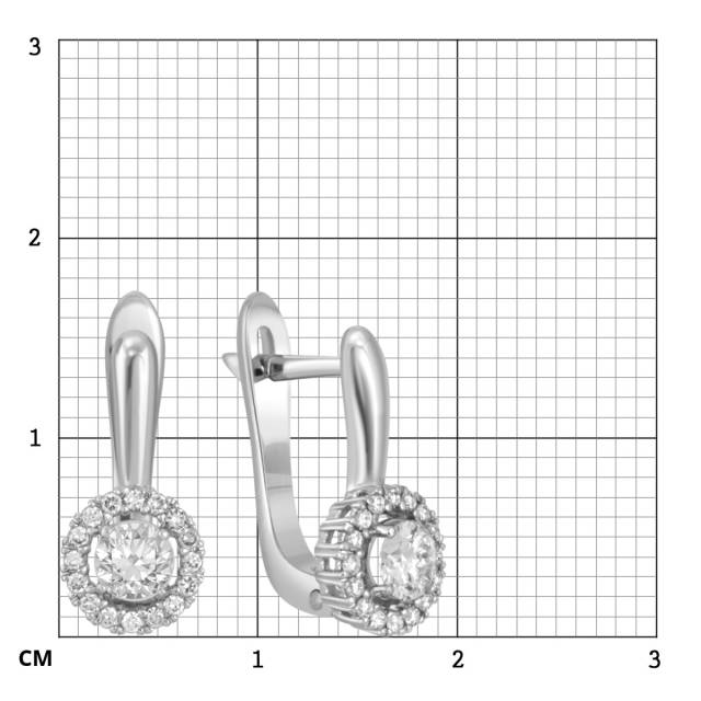 Серьги из белого золота с бриллиантами (045661)