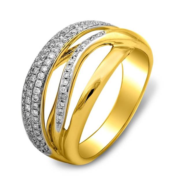Кольцо из комбинированного золота с бриллиантами (025939)