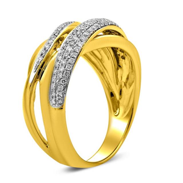 Кольцо из комбинированного золота с бриллиантами (025939)