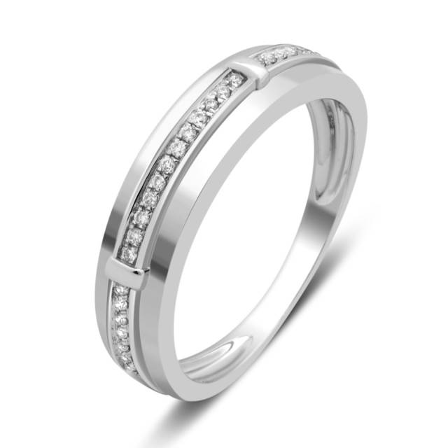 Кольцо из белого золота с бриллиантами (012741)