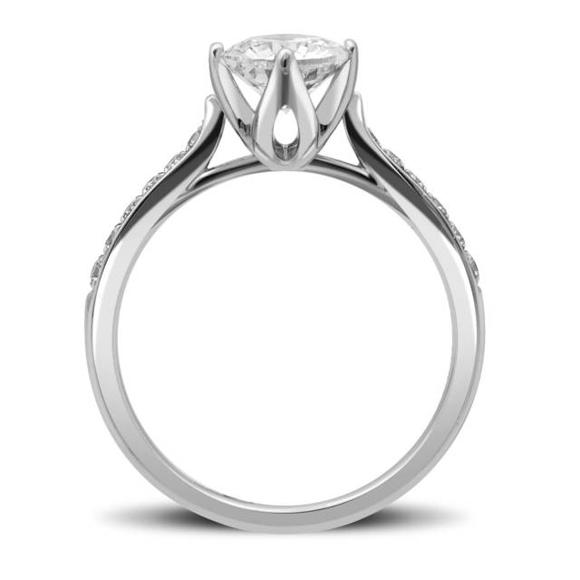 Помолвочное кольцо из белого золота с бриллиантами (040605)