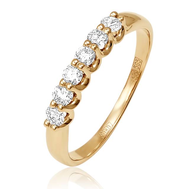 Кольцо из красного золота с бриллиантами (053050)