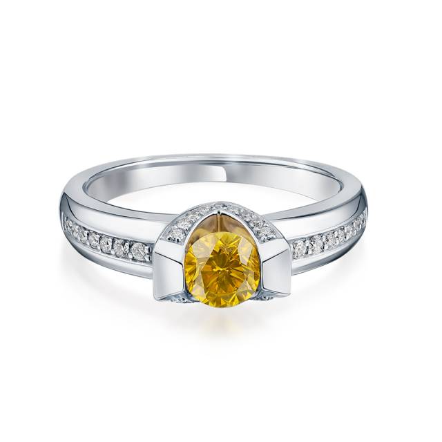 Помолвочное кольцо из белого золота с бриллиантами (054999)