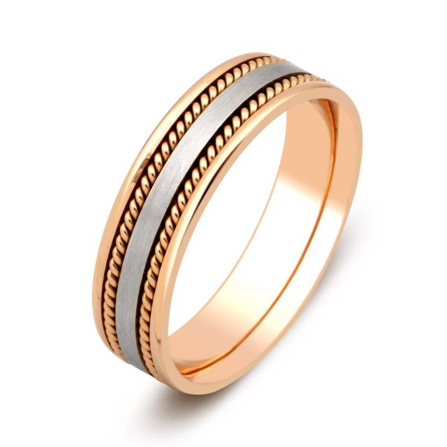 Обручальное кольцо из комбинированного золота (000335)