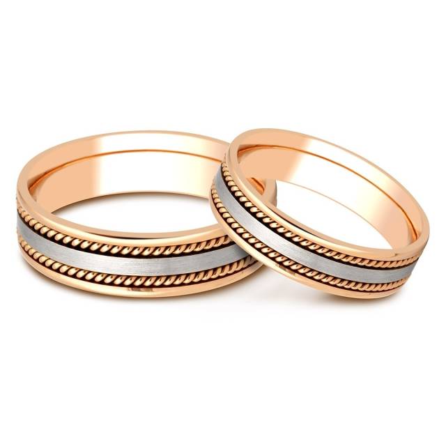Обручальное кольцо из комбинированного золота (000335)