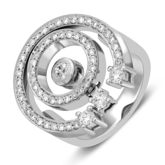 Кольцо из белого золота с бриллиантами (037607)