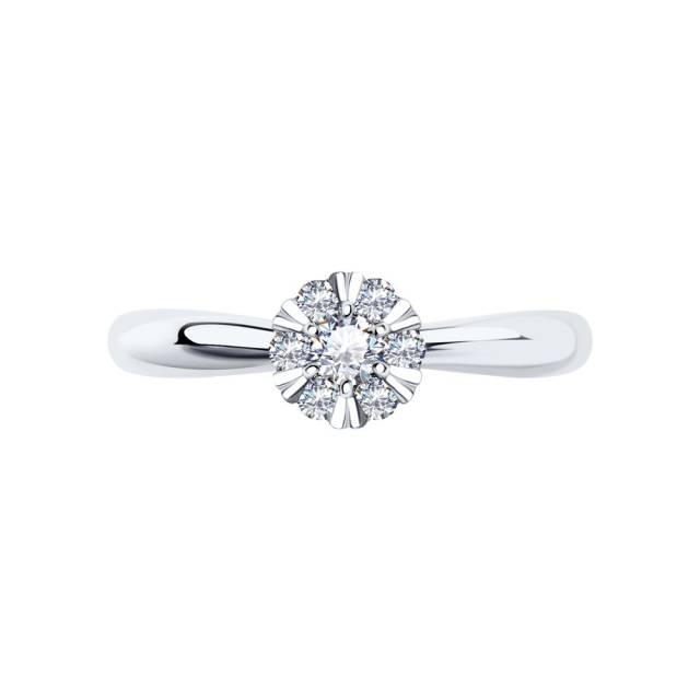 Помолвочное кольцо из белого золота с бриллиантами (046775)