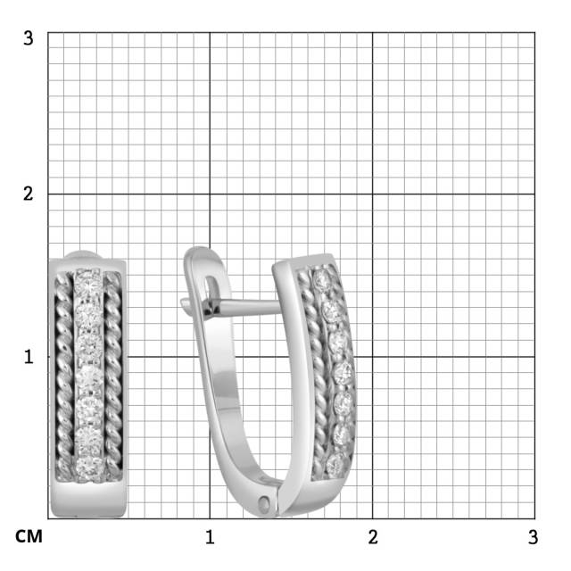 Серьги из белого золота с бриллиантами (047638)