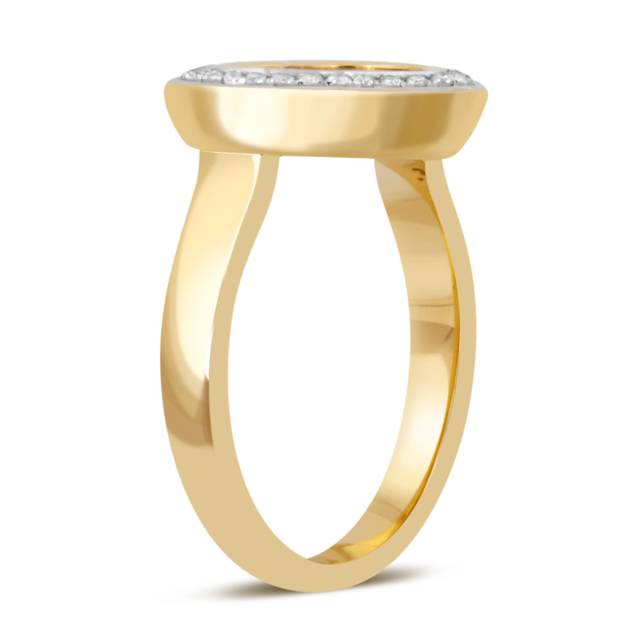 Кольцо из комбинированного золота с бриллиантами (039674)