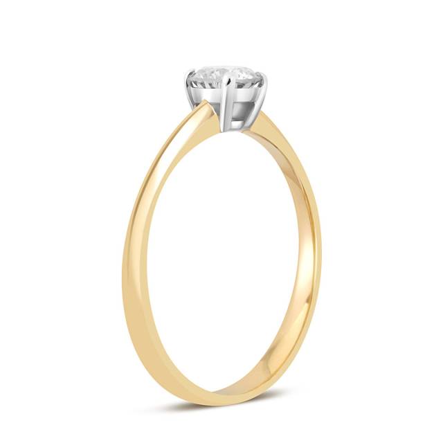 Помолвочное кольцо из комбинированного золота с бриллиантом (043874)