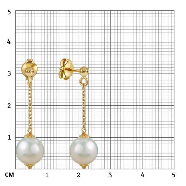 Серьги из жёлтого золота с жёмчугом (057900)
