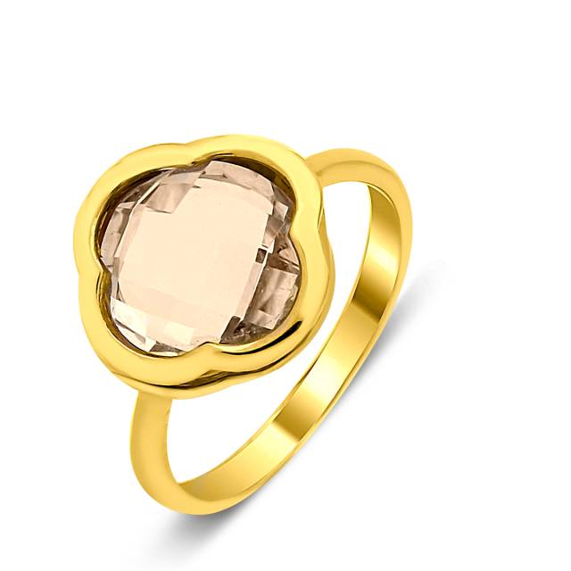 Кольцо из жёлтого золота с бесцветным топазом (032130)