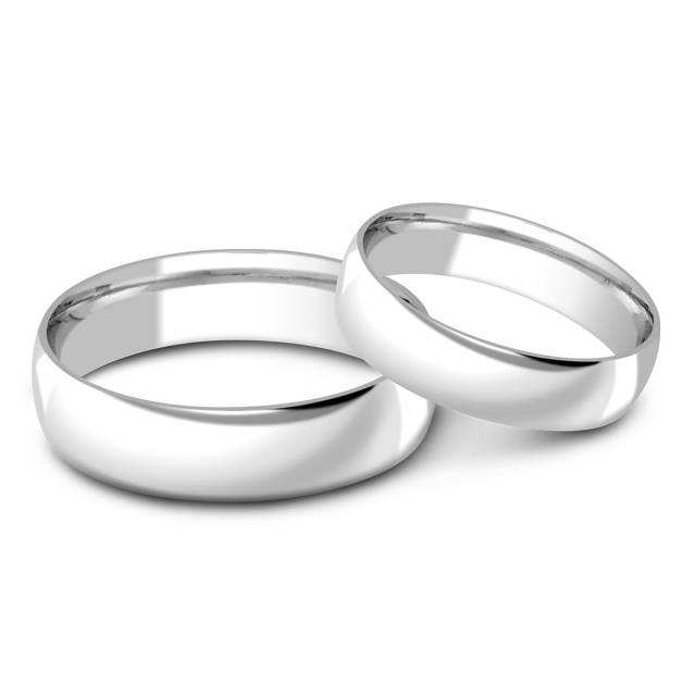 Обручальное кольцо из белого золота (000141)