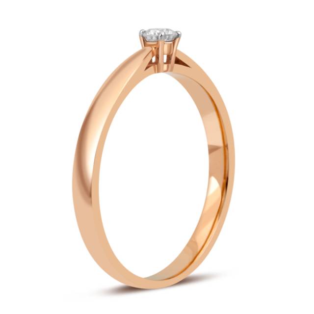 Помолвочное кольцо из красного золота с бриллиантом (032755)