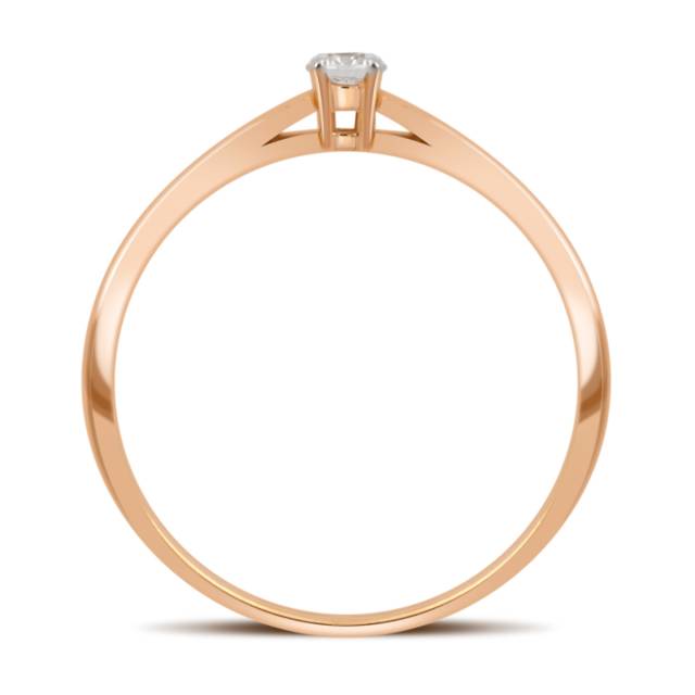 Помолвочное кольцо из красного золота с бриллиантом (032755)