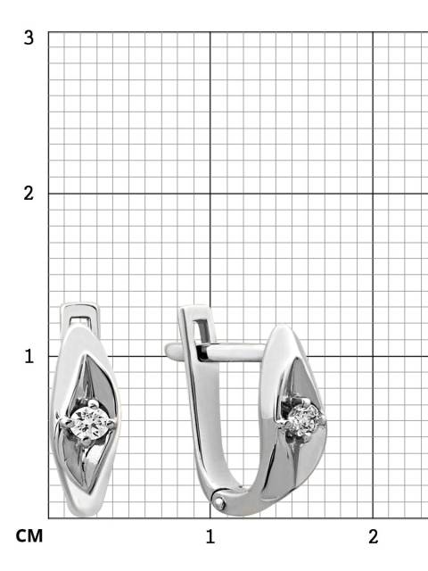 Серьги из белого золота с бриллиантом (028166)