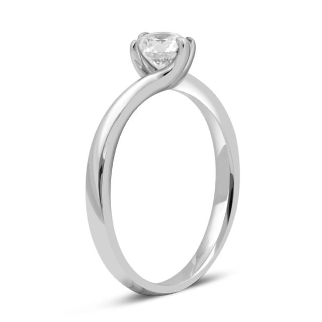 Помолвочное  кольцо из белого золота с бриллиантом (027962)