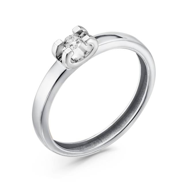 Помолвочное кольцо из белого золота с бриллиантами (055009)