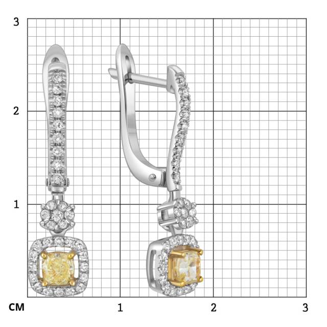 Серьги из белого золота с бриллиантами (052021)