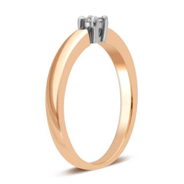 Помолвочное кольцо из комбинированного золота с бриллиантом (029108)