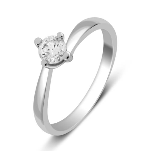 Помолвочное кольцо из белого золота с бриллиантом (027747)