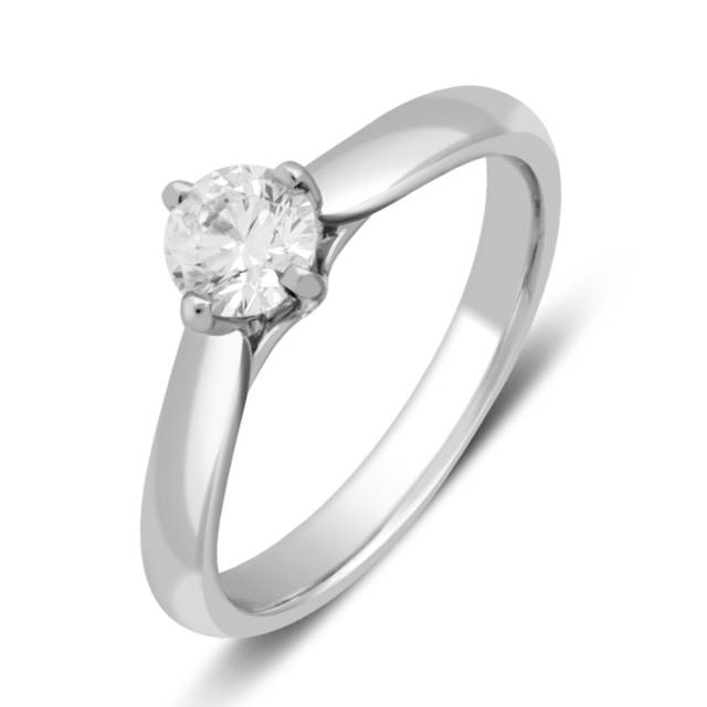 Помолвочное  кольцо из белого золота с бриллиантом (027917)
