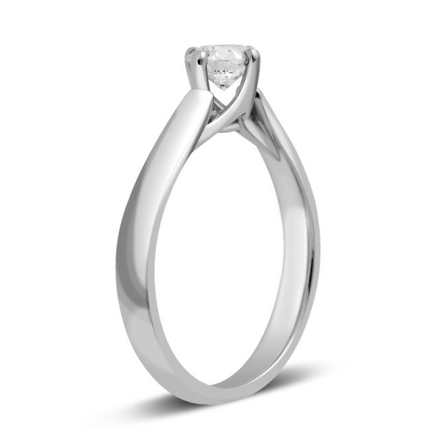 Помолвочное  кольцо из белого золота с бриллиантом (027917)